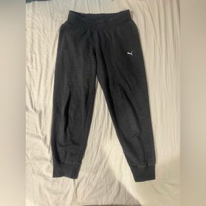 Comfortable puma sweatpants in beautiful coal grey color